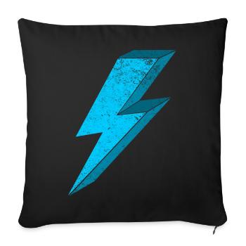 Elektrischer Blitz Design 3D - Sofakissenbezug 45 x 45 cm - Schwarz - Vorne