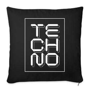 Glyphen für Techno-Musik-Logo - Sofakissenbezug 45 x 45 cm - Schwarz - Vorne