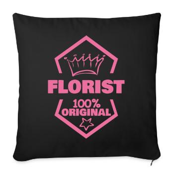 Work Florist - Sofa pillowcase 17,3'' x 17,3'' (45 x 45 cm) - black - Front