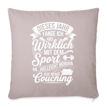 This year really with the sport - Sofa pillowcase 17,3'' x 17,3'' (45 x 45 cm) - light taupe - Front