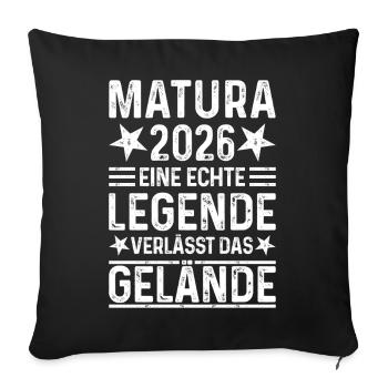 Matura 2026 A legend leaves the site - Sofa pillowcase 17,3'' x 17,3'' (45 x 45 cm) - black - Front