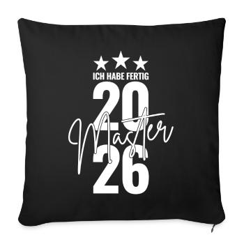 Master 2026 I have finished - Sofa pillowcase 17,3'' x 17,3'' (45 x 45 cm) - black - Front
