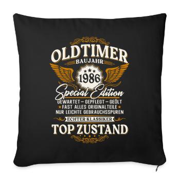 Vintage 1986 Year 40th Birthday Gift - Sofa pillowcase 17,3'' x 17,3'' (45 x 45 cm) - black - Front