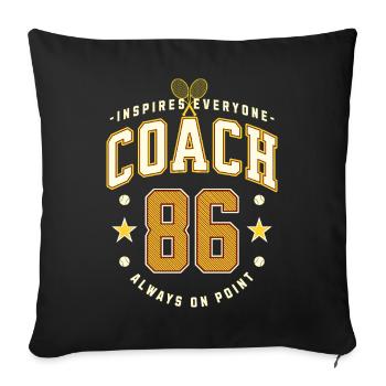 Tennis Coach Birthday 1986, Best Coach Shirt - Sofa pillowcase 17,3'' x 17,3'' (45 x 45 cm) - black - Front