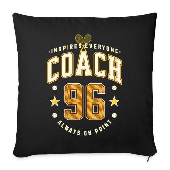 Tennis Coach Birthday 1996, Best Coach Mug - Sofa pillowcase 17,3'' x 17,3'' (45 x 45 cm) - black - Front