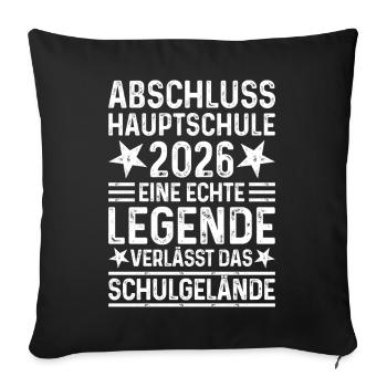 Graduation from secondary school 2026 Legend school grounds - Sofa pillowcase 17,3'' x 17,3'' (45 x 45 cm) - black - Front