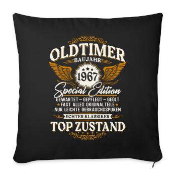 Vintage 1967 Vintage Retro Birthday Gift - Sofa pillowcase 17,3'' x 17,3'' (45 x 45 cm) - black - Front