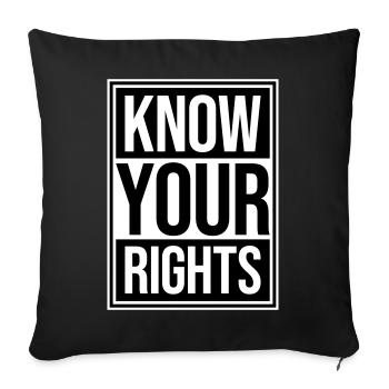 Connaissez vos droits Activisme Justice Liberté - Housse de coussin décorative 45 x 45 cm - noir - Devant