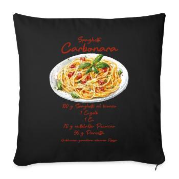 Carbonara - Housse de coussin décorative 45 x 45 cm - noir - Devant