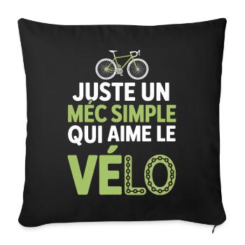Simple guy loves cycling and aperitif humor man bike - Sofa pillowcase 17,3'' x 17,3'' (45 x 45 cm) - black - Front