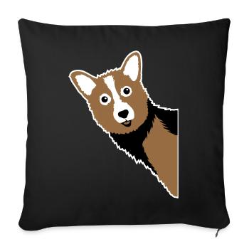 Corgi-Kuckuck – Perfekte für jeden Hundebesitzer - Sofakissenbezug 45 x 45 cm - Schwarz - Vorne