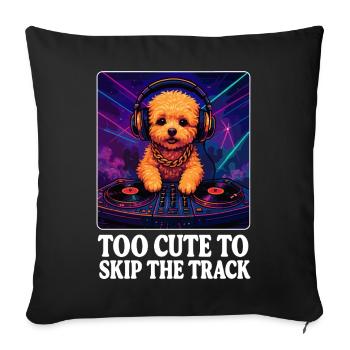 DJ Maltipoo : Trop mignon pour passer la piste - Neon Art - Housse de coussin décorative 45 x 45 cm - noir - Devant