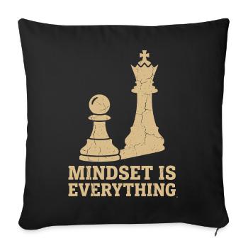 Mindset Is Everything – Chess Strategy Design - Sofakissenbezug 45 x 45 cm - Schwarz - Vorne