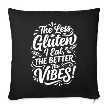 Gluten Free Vibes Humor Saying - Sofa pillowcase 17,3'' x 17,3'' (45 x 45 cm) - black - Front