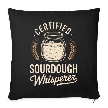 Certified Sourdough Whisperer - Sofa pillowcase 17,3'' x 17,3'' (45 x 45 cm) - black - Front