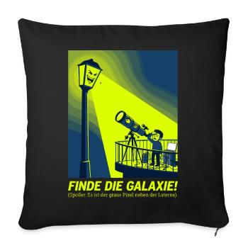 Lichtverschmutzung Astronomie Teleskop Humor Desig - Sofakissenbezug 45 x 45 cm - Schwarz - Vorne
