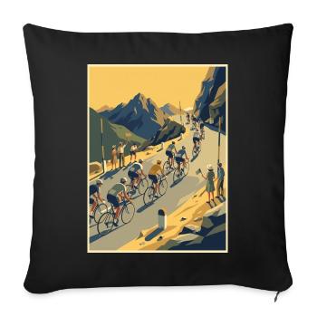 Mountain Ascent — Cycling Memory - Sofa pillowcase 17,3'' x 17,3'' (45 x 45 cm) - black - Front