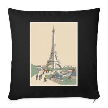 Paris Ride — Souvenir du cyclisme - Housse de coussin décorative 45 x 45 cm - noir - Devant