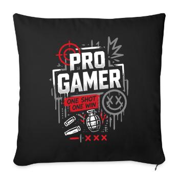 Pro Gamer No Mercy Style - Housse de coussin décorative 45 x 45 cm - noir - Devant