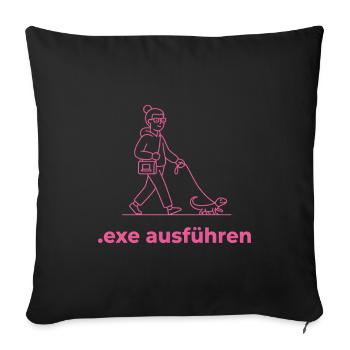 Exe ausführen Informatik Programming Geschenk pink - Sofakissenbezug 45 x 45 cm - Schwarz - Vorne