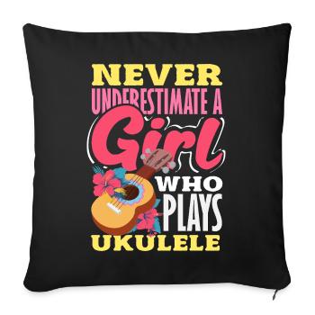 Funny Ukulele Designs and Sayings - Sofa pillowcase 17,3'' x 17,3'' (45 x 45 cm) - black - Front