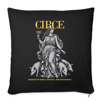 Circé - Déesse de la Magie et de la Sorcellerie - Housse de coussin décorative 45 x 45 cm - noir - Devant