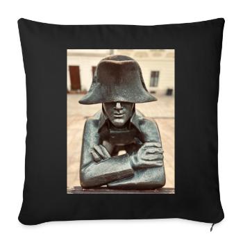 Détective au chapeau en bronze - Housse de coussin décorative 45 x 45 cm - noir - Devant