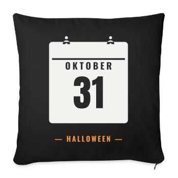 October 31 Calendar Halloween Date Spooky Horror - Sofa pillowcase 17,3'' x 17,3'' (45 x 45 cm) - black - Front