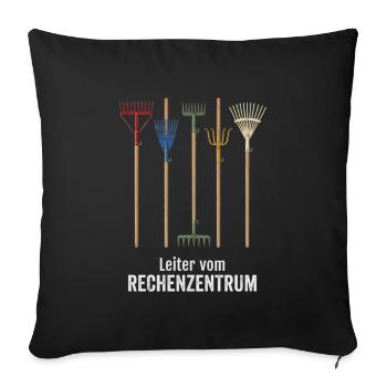 Leiter vom Rechenzentrum witzige Büro Sprüche - Sofakissenbezug 45 x 45 cm - Schwarz - Vorne