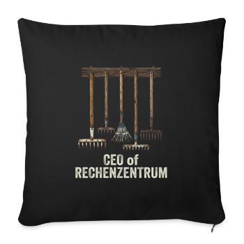 Leiter vom Rechenzentrum Gartenoutfit Gartenarbeit - Sofakissenbezug 45 x 45 cm - Schwarz - Vorne