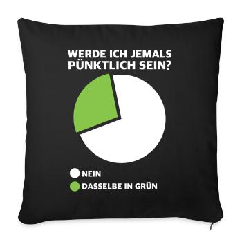 Werde ich pünktlich sein? Diagramm - Sofakissenbezug 45 x 45 cm - Schwarz - Vorne