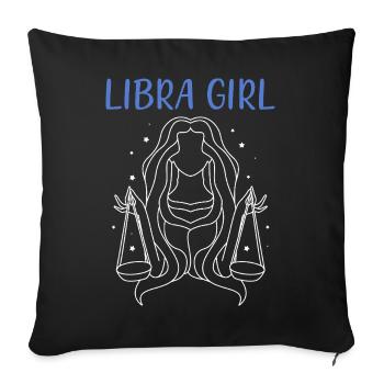 Zodiac sign Libra - Sofa pillowcase 17,3'' x 17,3'' (45 x 45 cm) - black - Front