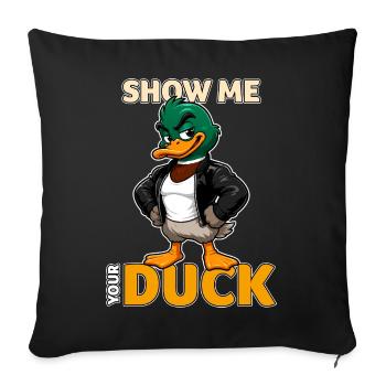 Show Me Your Duck Funny Mallard Pun - Sofa pillowcase 17,3'' x 17,3'' (45 x 45 cm) - black - Front