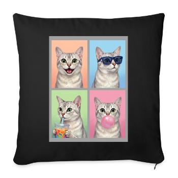 Cats Burmilla Cat - Sofa pillowcase 17,3'' x 17,3'' (45 x 45 cm) - black - Front