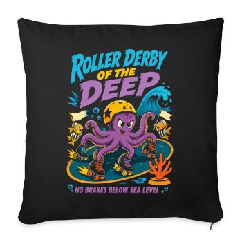 Roller Derby of the Deep Sea - Sofa pillowcase 17,3'' x 17,3'' (45 x 45 cm) - black - Front