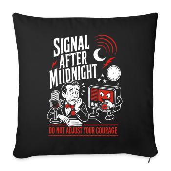 Signal After Midnight Radio Horror - Sofa pillowcase 17,3'' x 17,3'' (45 x 45 cm) - black - Front