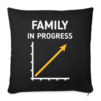 Family In Progress (Schwanger / Eltern / NEG 2C) - Sofakissenbezug 45 x 45 cm - Schwarz - Vorne