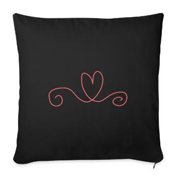 Ligne d’icônes en forme de cœur rose - Housse de coussin décorative 45 x 45 cm - noir - Devant