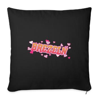 Des bretzels avec un cœur pour les fans de bretzels - Housse de coussin décorative 45 x 45 cm - noir - Devant