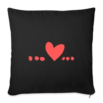 Symbol Heart Love Red - Sofa pillowcase 17,3'' x 17,3'' (45 x 45 cm) - black - Front