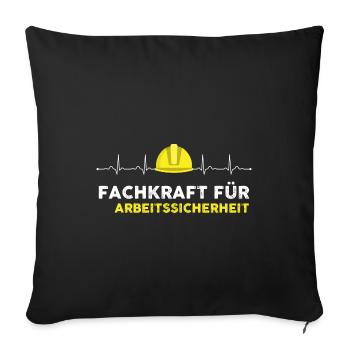 Arbeitssicherheit Herzschlag Sifa Sicherheitskraft - Sofakissenbezug 45 x 45 cm - Schwarz - Vorne