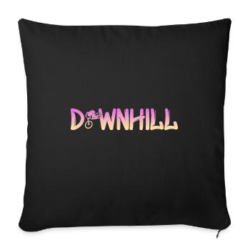 Downhill mit Biker - Sofakissenbezug 45 x 45 cm - Schwarz - Vorne