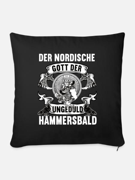 Hammersbald Wikinger Odin Thor Nordisch Mythologie - Sofakissenbezug 45 x 45 cm - Schwarz