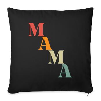 Simple vintage MAMA design as a great gift - Sofa pillowcase 17,3'' x 17,3'' (45 x 45 cm) - black - Front