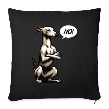 Pas de Whippet Greyhound Whippets Propriétaire de lévrier - Housse de coussin décorative 45 x 45 cm - noir - Devant