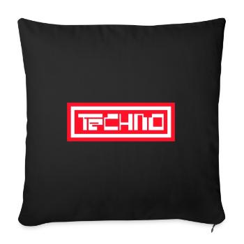 Techno - Sofakissenbezug 45 x 45 cm - Schwarz - Vorne