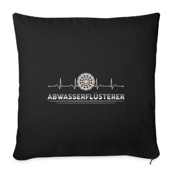 Abwassertechnik Kläranlage Herzschlag - Sofakissenbezug 45 x 45 cm - Schwarz - Vorne