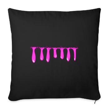 ligne rose slime motif coup halloween - Housse de coussin décorative 45 x 45 cm - noir - Devant