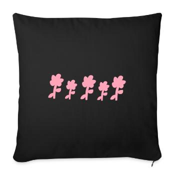 flowers plants flower symbol pink - Sofa pillowcase 17,3'' x 17,3'' (45 x 45 cm) - black - Front