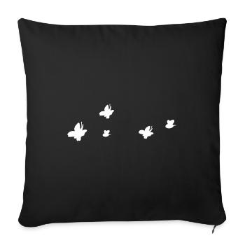 symbols shape nature butterfly bee animals - Sofa pillowcase 17,3'' x 17,3'' (45 x 45 cm) - black - Front